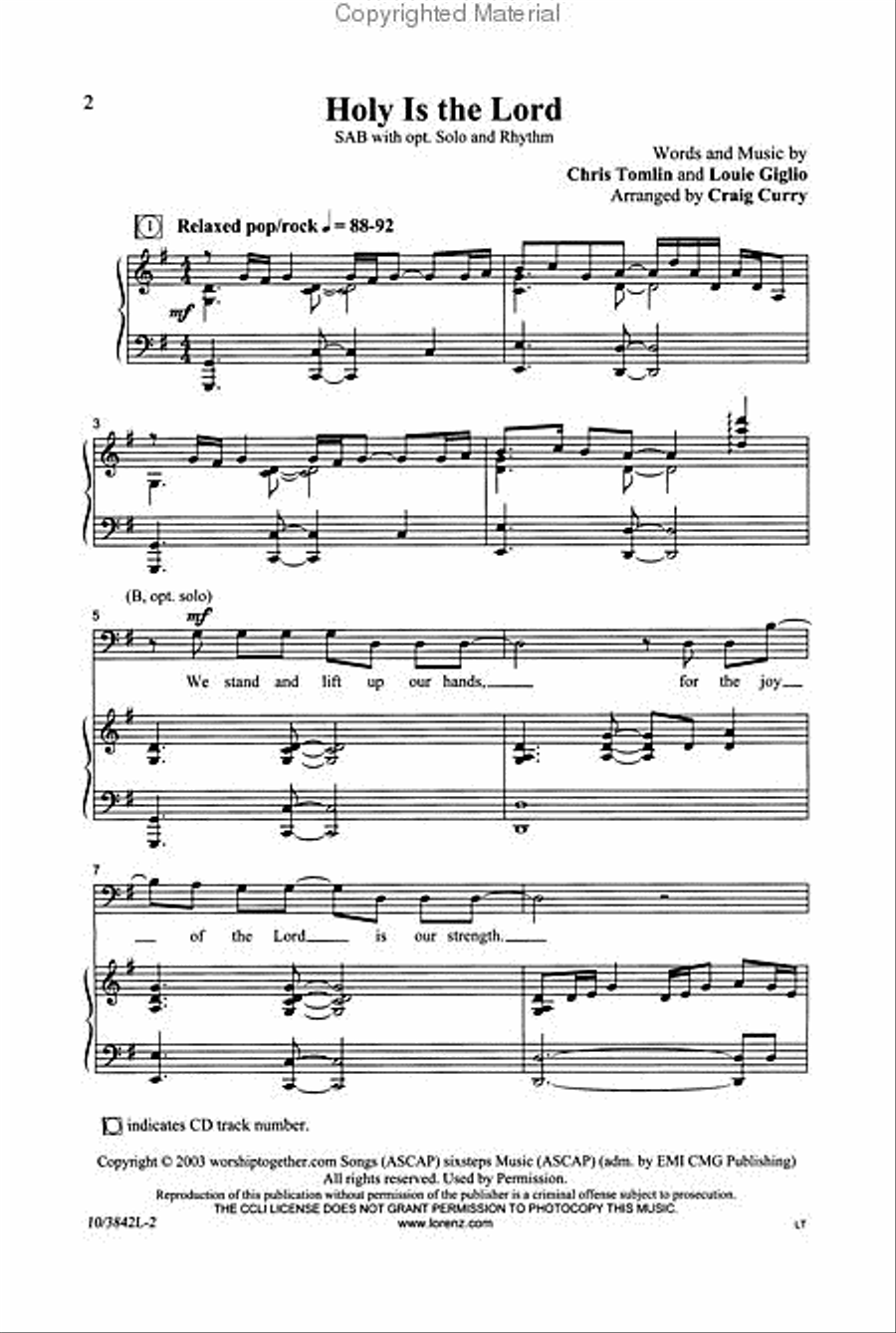 Holy Is the Lord 3-Part scores gallery preview page 2