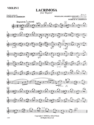 Lacrimosa (from Requiem): 1st Violin
