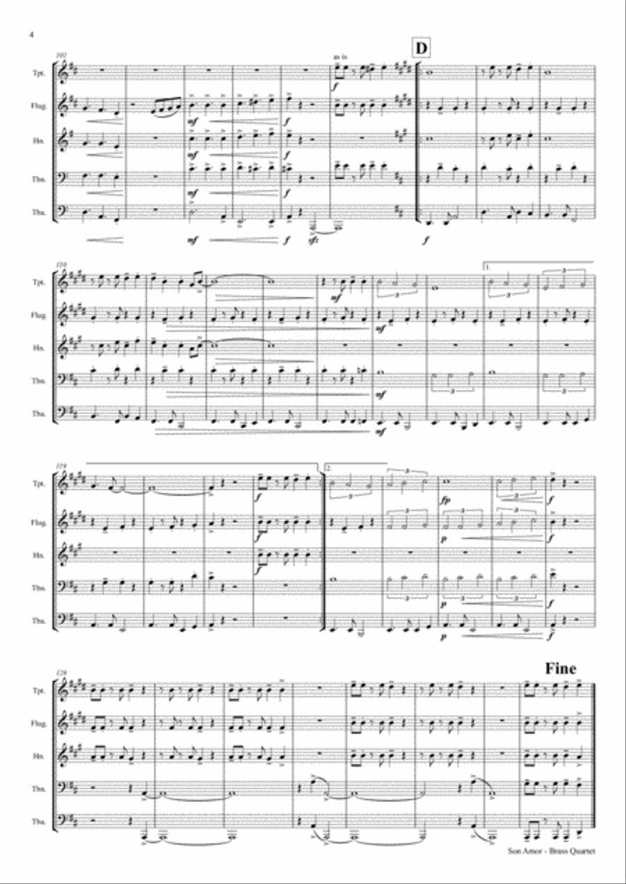 Son amor! - Samba - Brass Quintet Brass Quintet scores gallery preview page 5