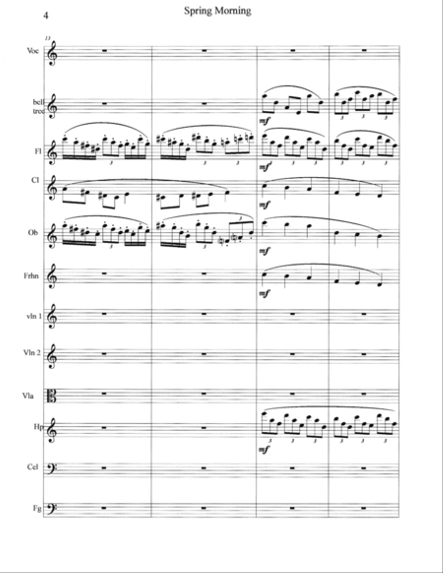 Spring Morning-Fresh Rain - Score Only Full Orchestra scores gallery preview page 4