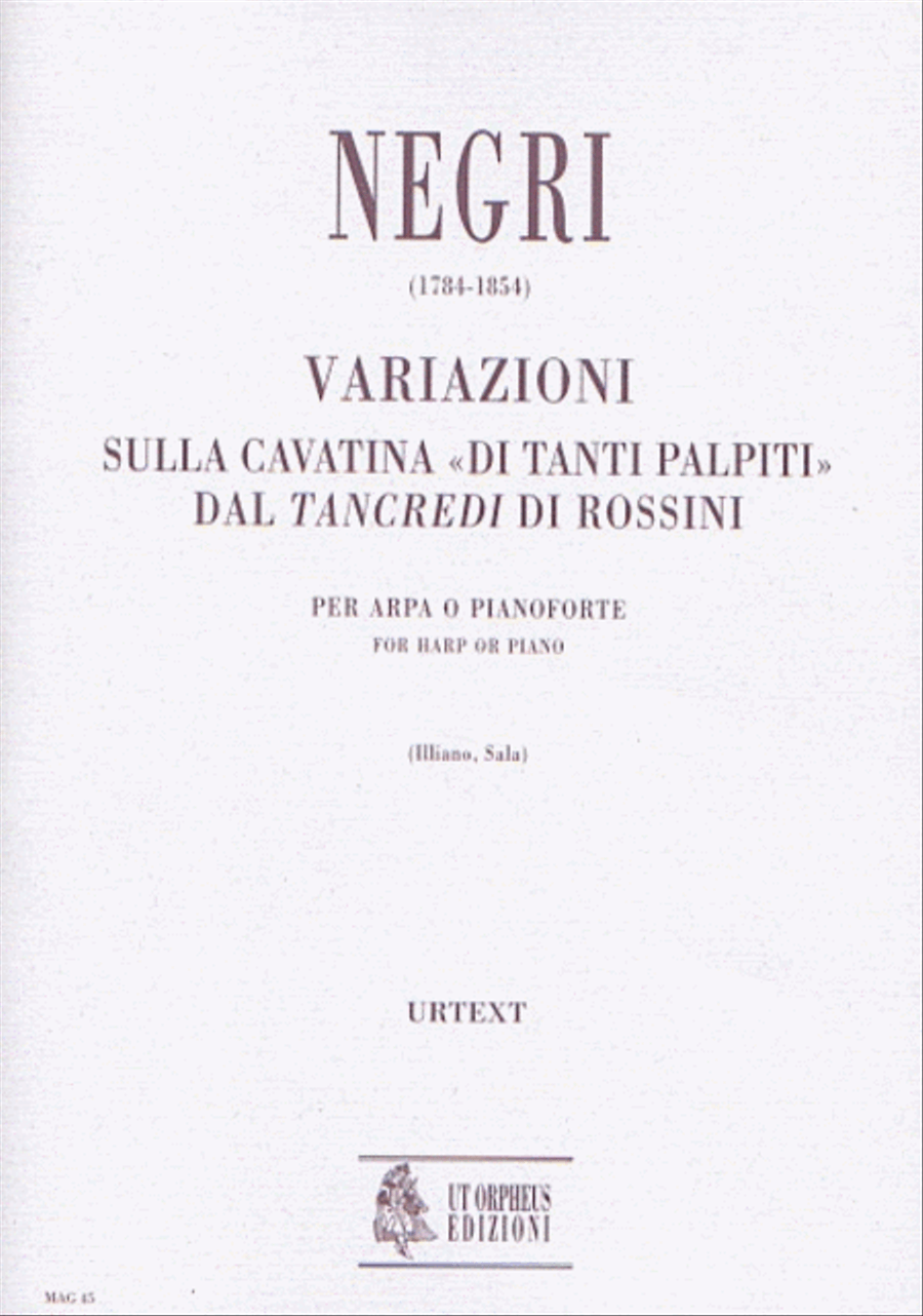 Variations on the Cavatina "Di tanti palpiti" from Rossini’s "Tancredi" for Harp (Piano)