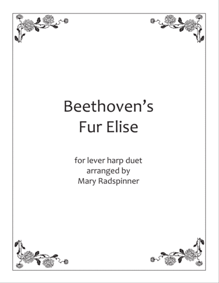 Beethoven's Fur Elise Easy Harp Duet Harp scores gallery preview page 1