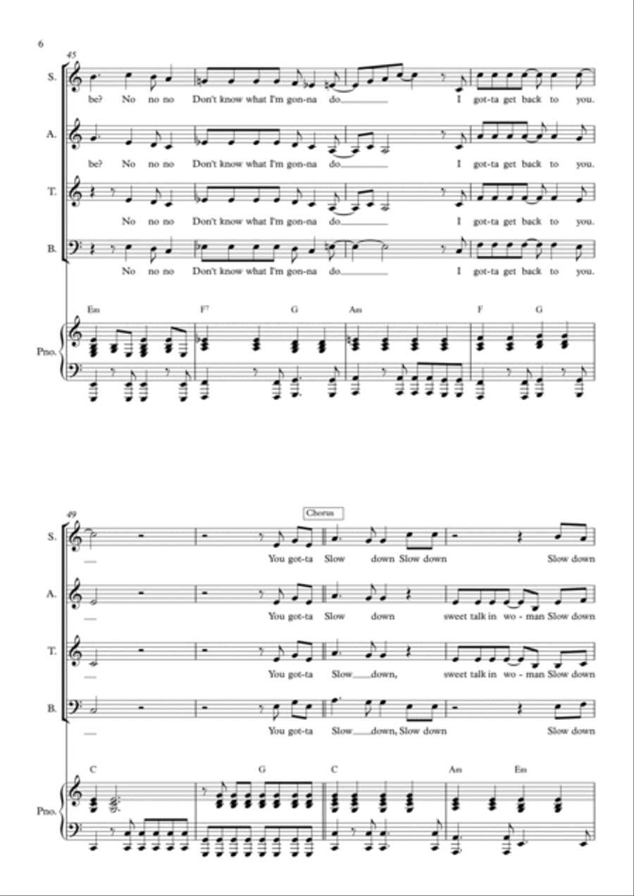 Sweet Talkin' Woman 4-Part scores gallery preview page 6