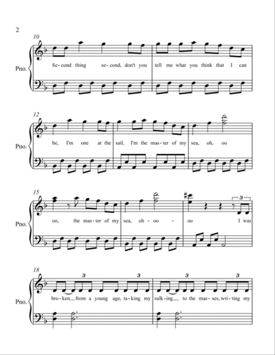 Believer Easy Piano scores gallery preview page 2