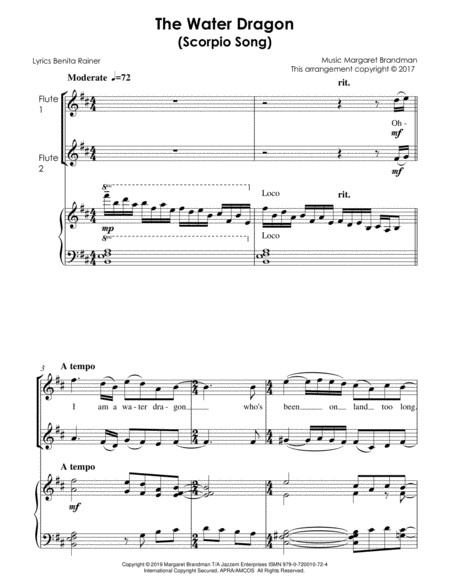 The Water Dragon_Two Flutes and Piano Arrangement image number null