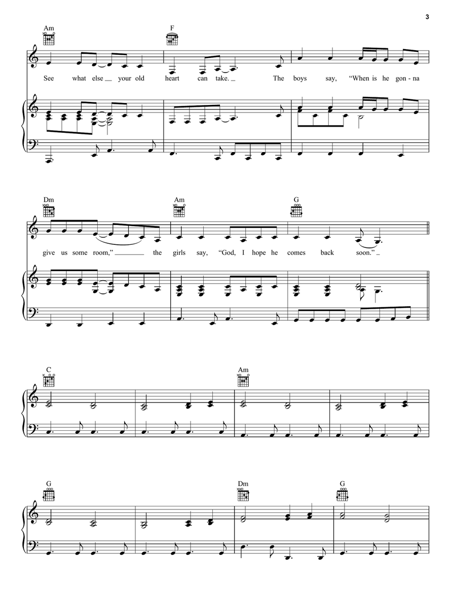 Seven Year Ache Acoustic Guitar scores gallery preview page 3