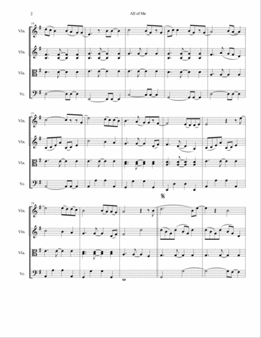 All Of Me String Quartet scores gallery preview page 3