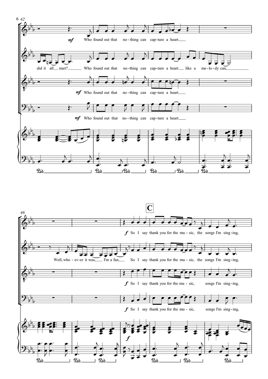 Thank You For The Music Thank You For The Music 4-Part scores gallery preview page 6