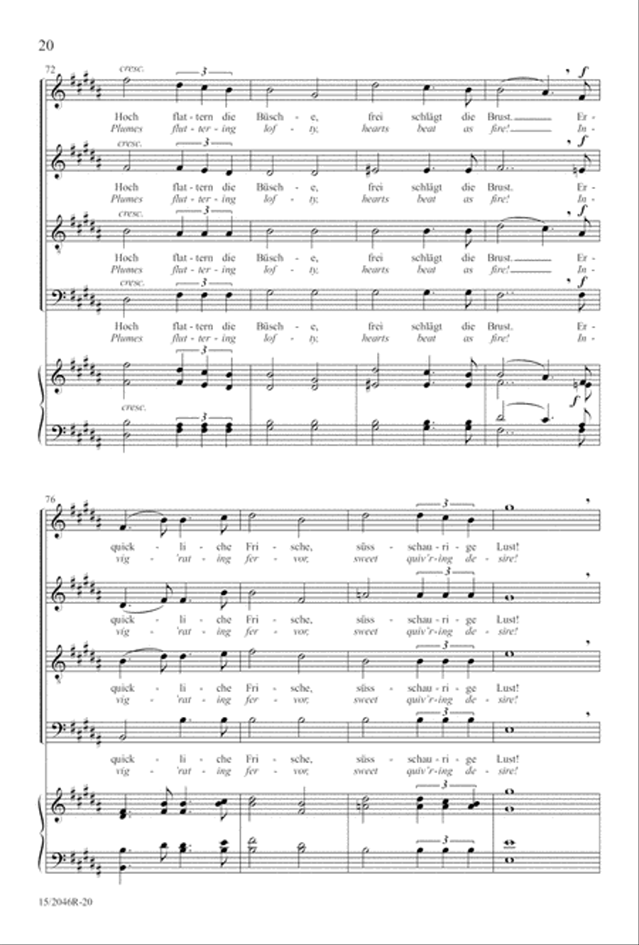 Two Mendelssohn Part Songs: 1. Im Walde 2. Jaglied 4-Part scores gallery preview page 21