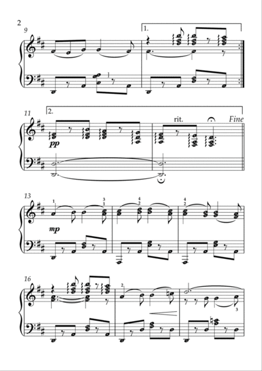Offenbach - Barcarolle(With Note name) Easy Piano scores gallery preview page 2
