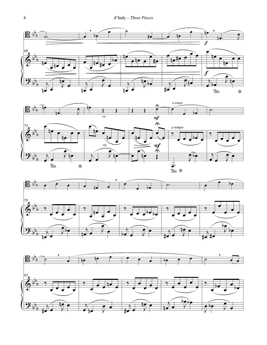 Three Pieces for Trombone & Piano Piano scores gallery preview page 4