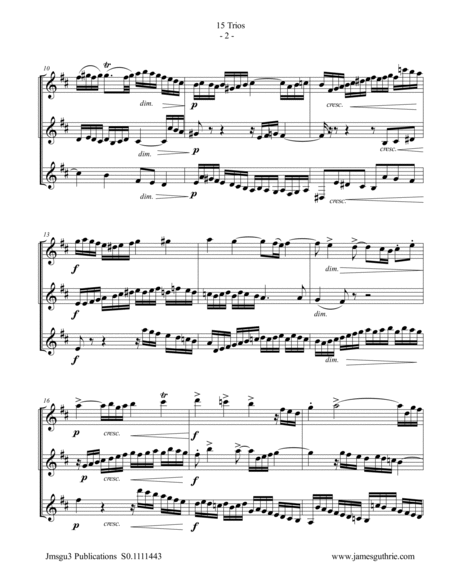 BACH: 15 Trios BWV 787-801 for Clarinet Trio image number null