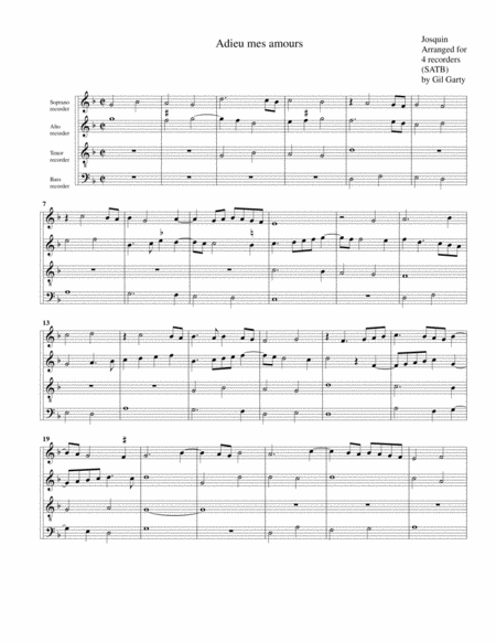 Secular music in 4 parts (arrangements for 4 recorders)