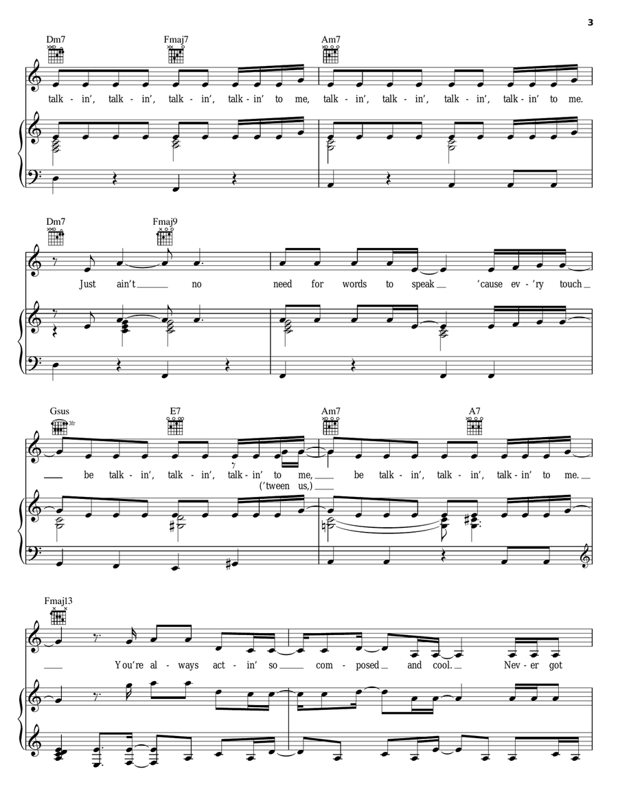 Talkin' To Me Piano, Vocal, Guitar scores gallery preview page 3