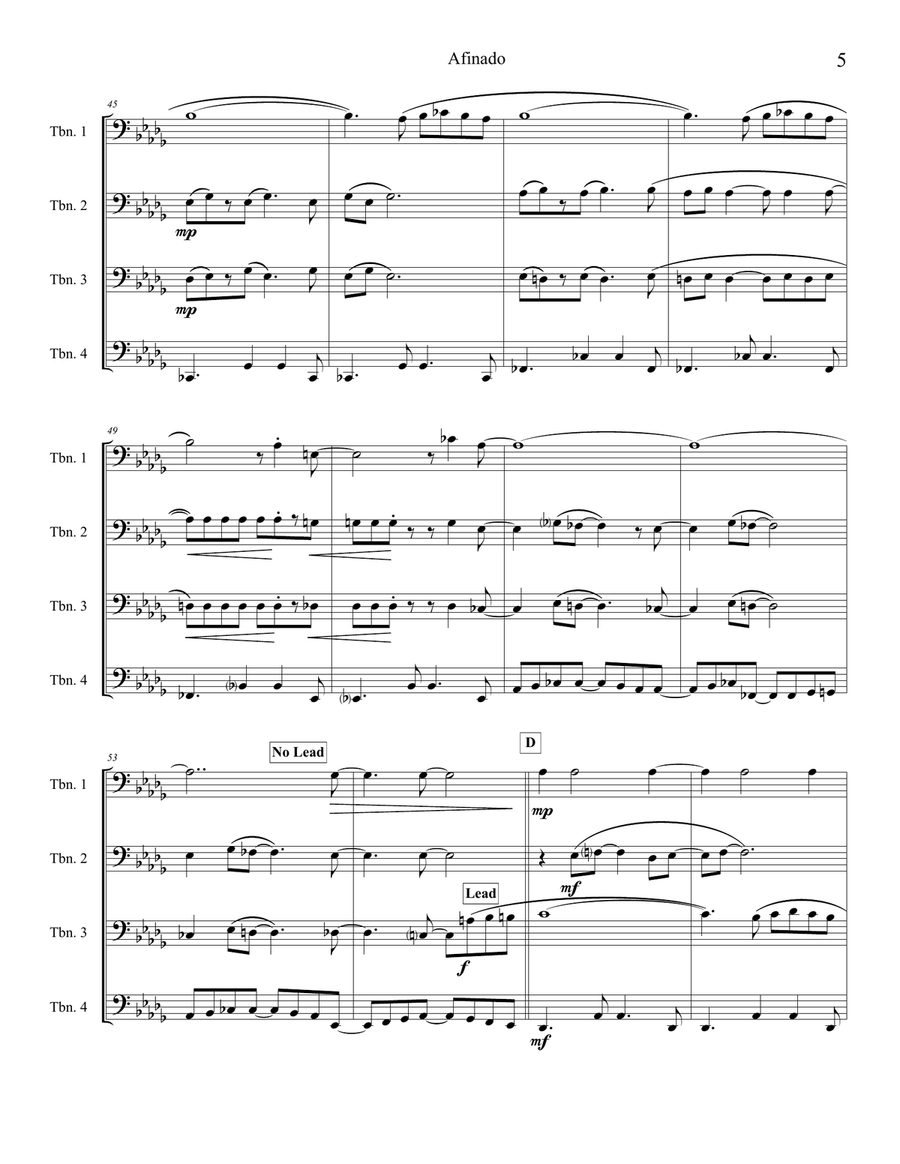 Afinado Afinado Brass Quartet scores gallery preview page 5