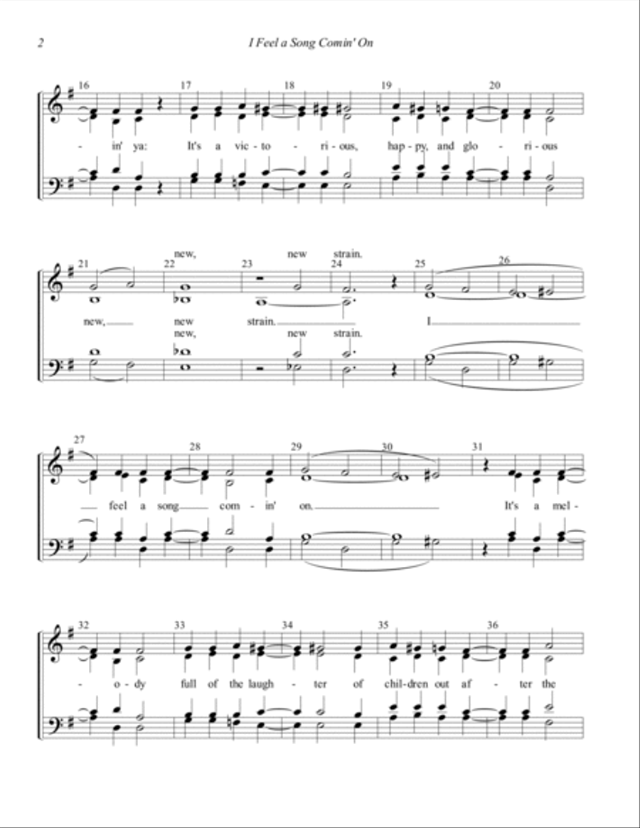 I Feel A Song Comin' On 4-Part scores gallery preview page 2