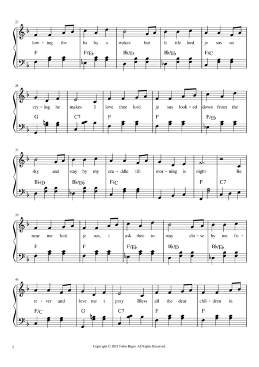 Away in a manger Away in a manger Easy Piano scores gallery preview page 2