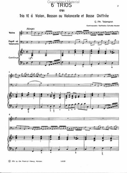 Sechs Trios aus dem Jahre 1718 - Nr. 6