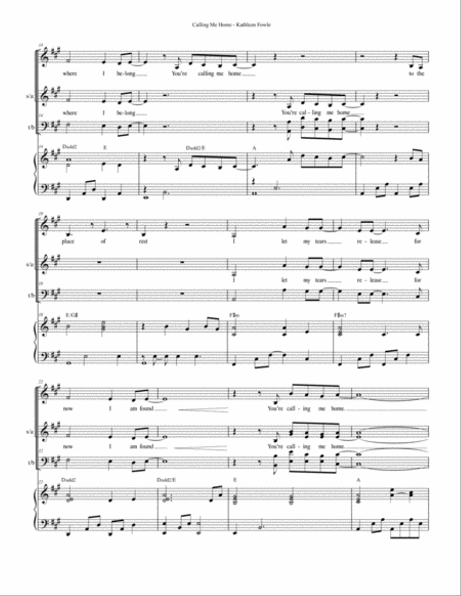 Calling Me Home Calling Me Home 4-Part scores gallery preview page 4