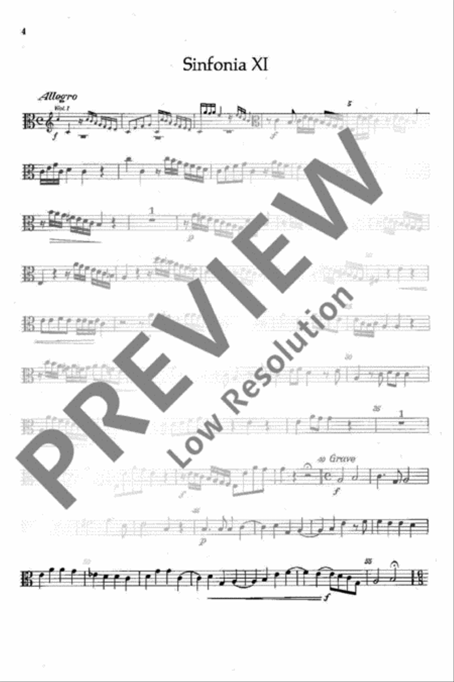 Sinfonia I und XI Viola scores gallery preview page 4