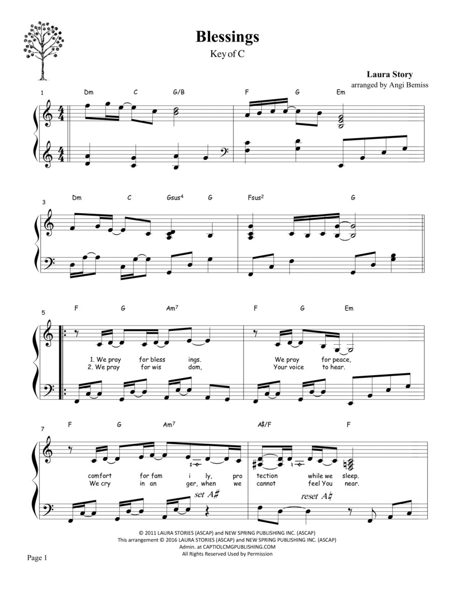Blessings Blessings Harp scores gallery preview page 1