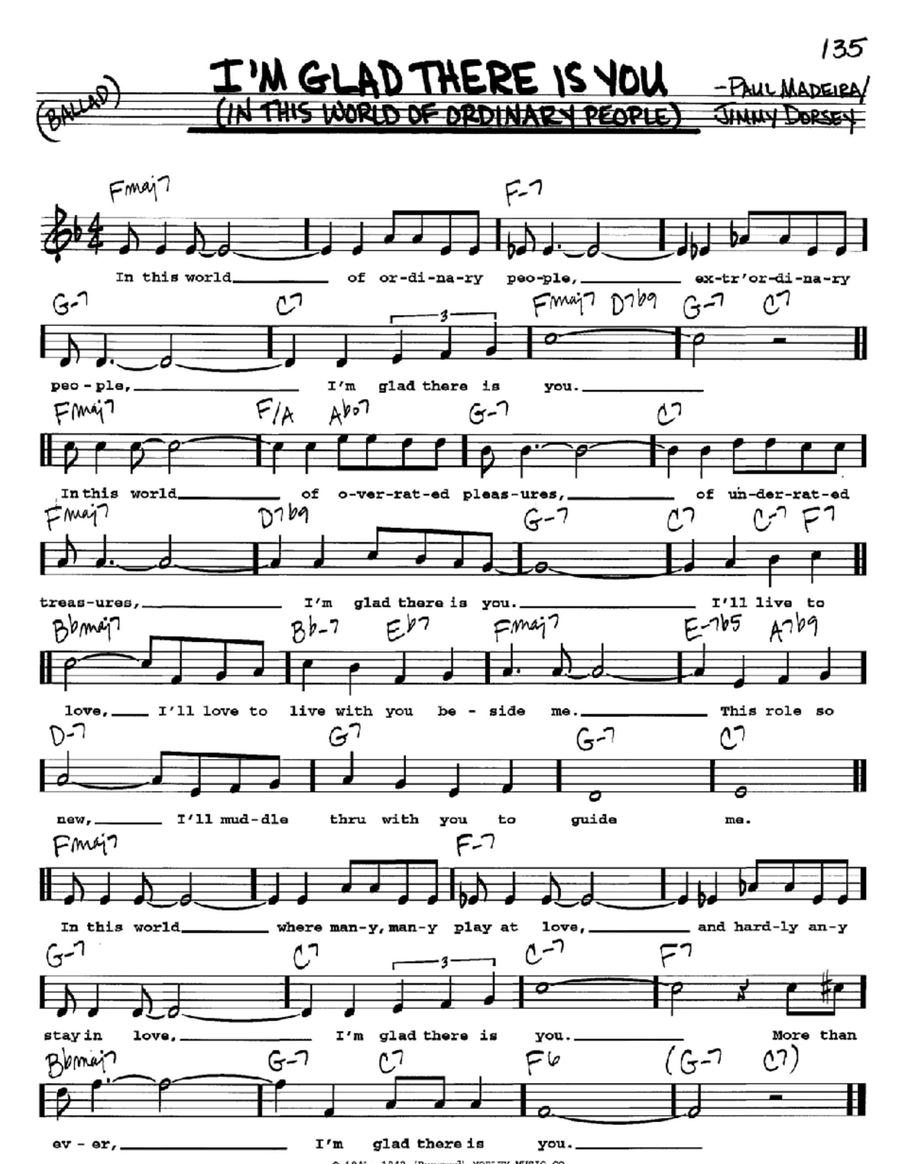I'm Glad There Is You (In This World Of Ordinary People) Voice scores gallery preview page 1