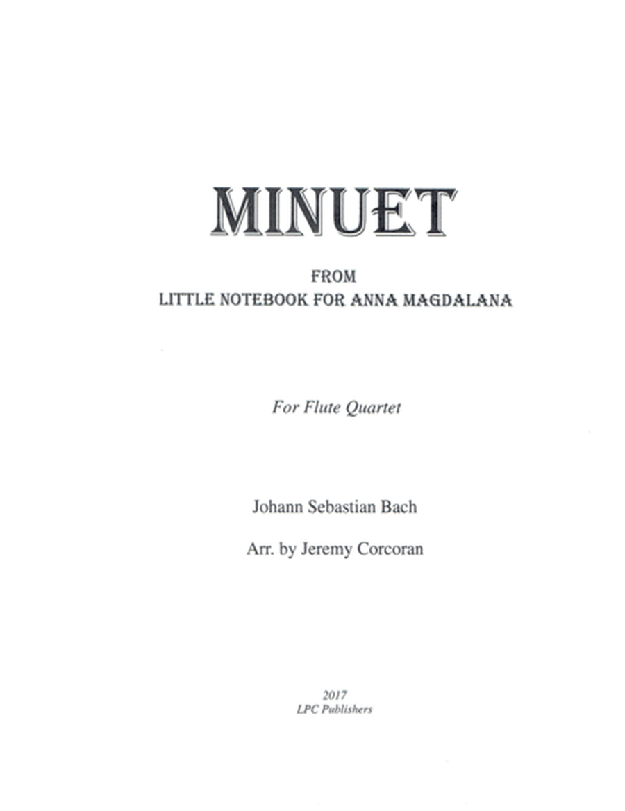 Minuet From Little Notebook for Anna Magdalana for Flute Quartet image number null