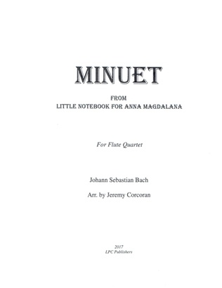 Minuet From Little Notebook for Anna Magdalana for Flute Quartet