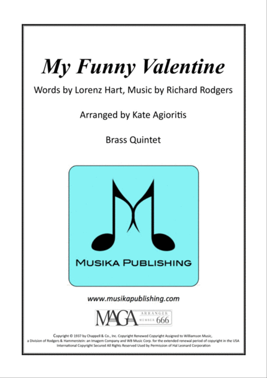 My Funny Valentine Brass Quintet scores gallery preview page 1