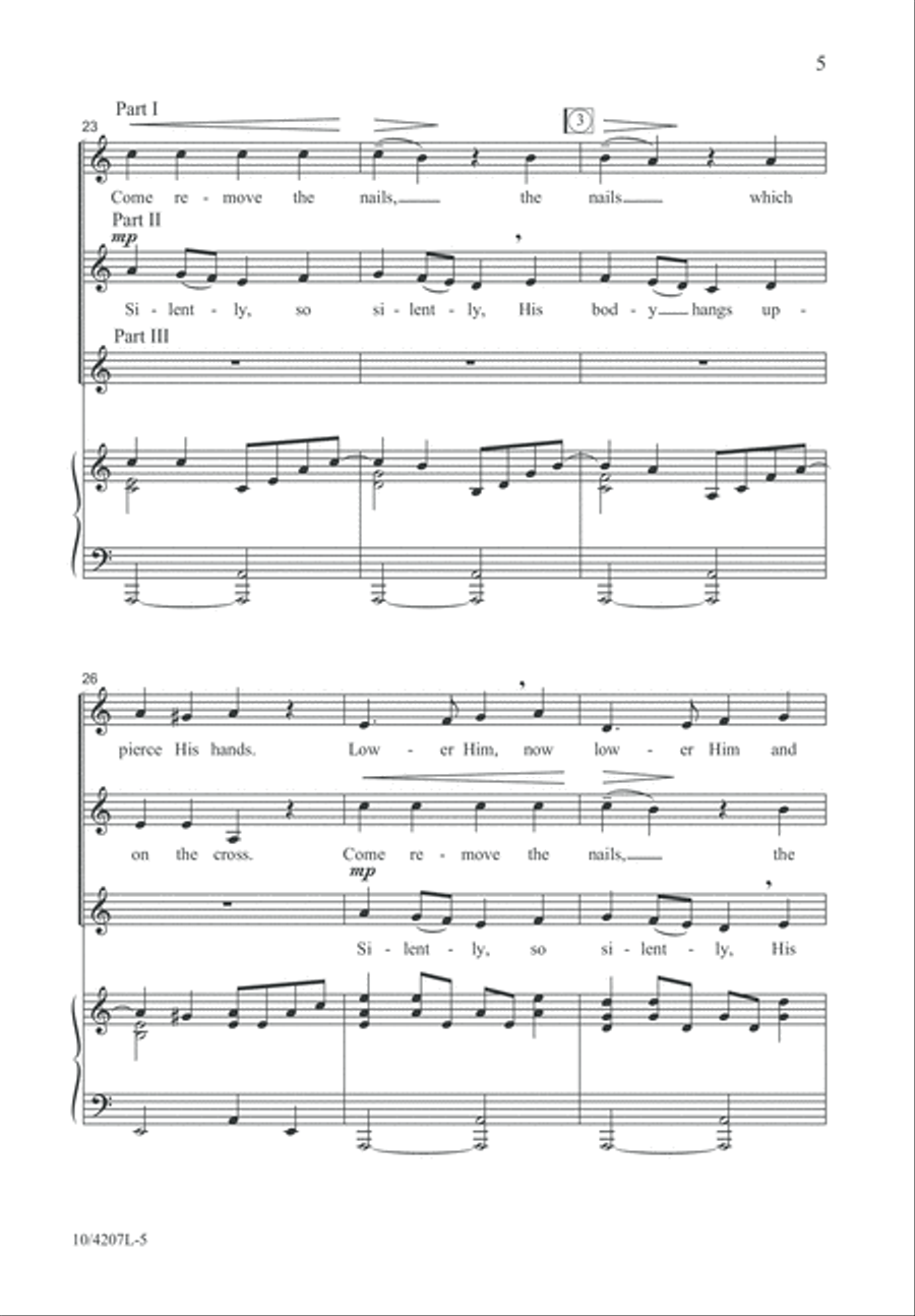 Lay His Body Down 4-Part scores gallery preview page 6