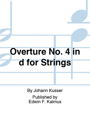 Book cover for Overture No. 4 in d for Strings