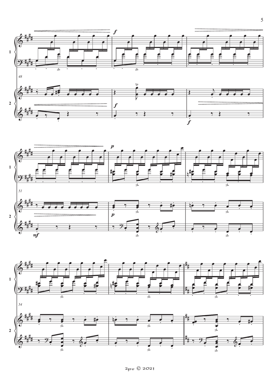 Alborada del Gracioso, for 2 pianos Piano Duet scores gallery preview page 5