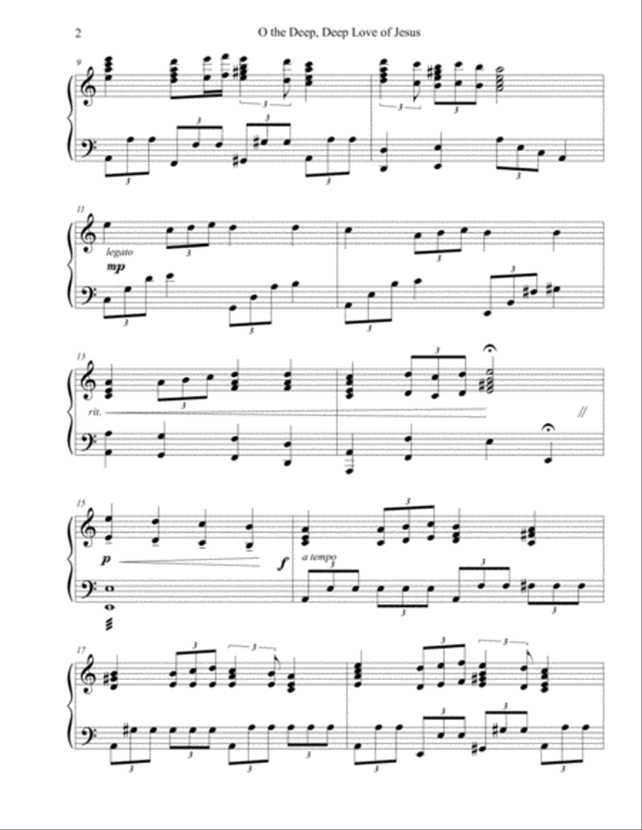 O the Deep, Deep Love O the Deep, Deep Love Piano Solo scores gallery preview page 2