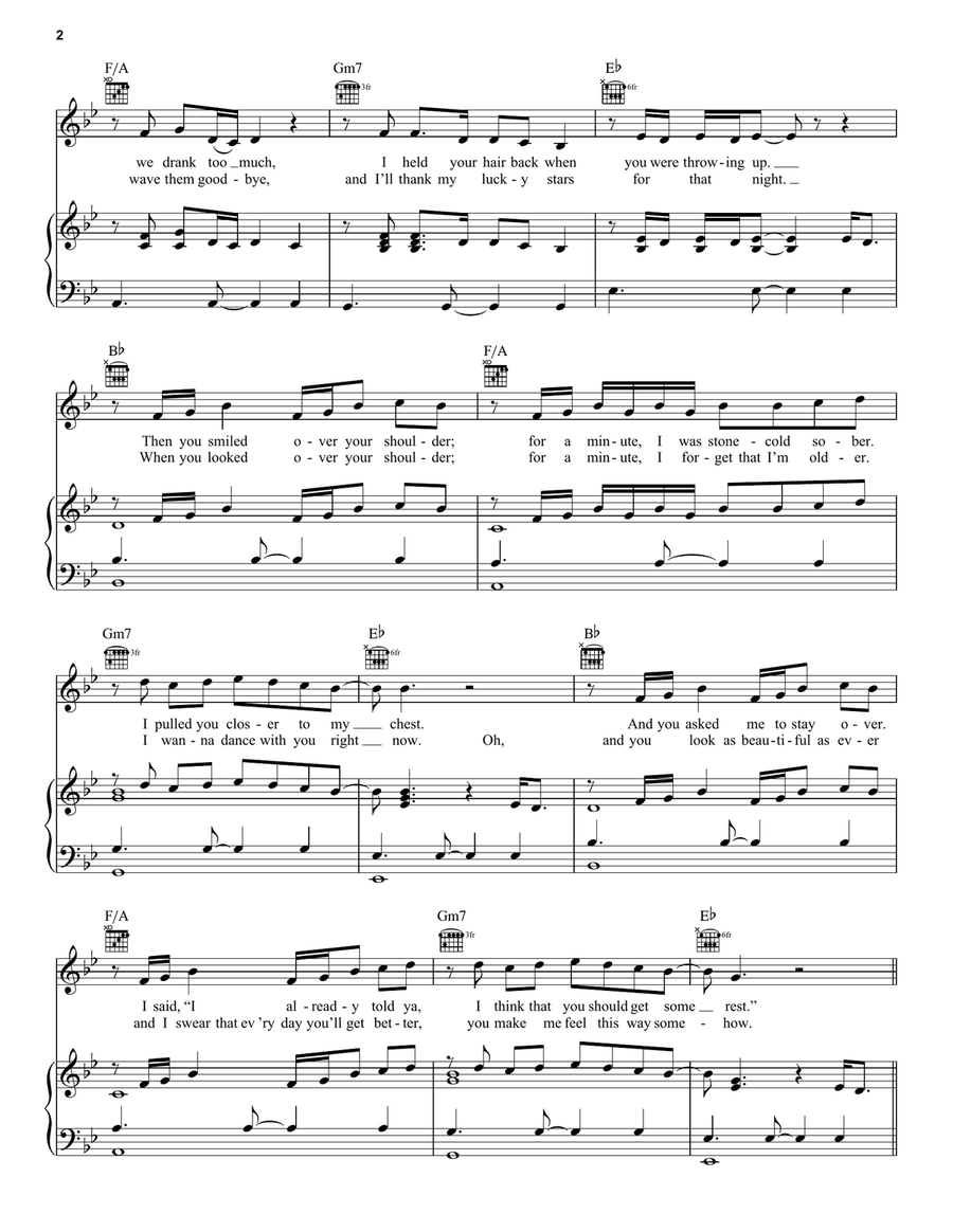 Say You Won't Let Go Piano, Vocal, Guitar scores gallery preview page 2