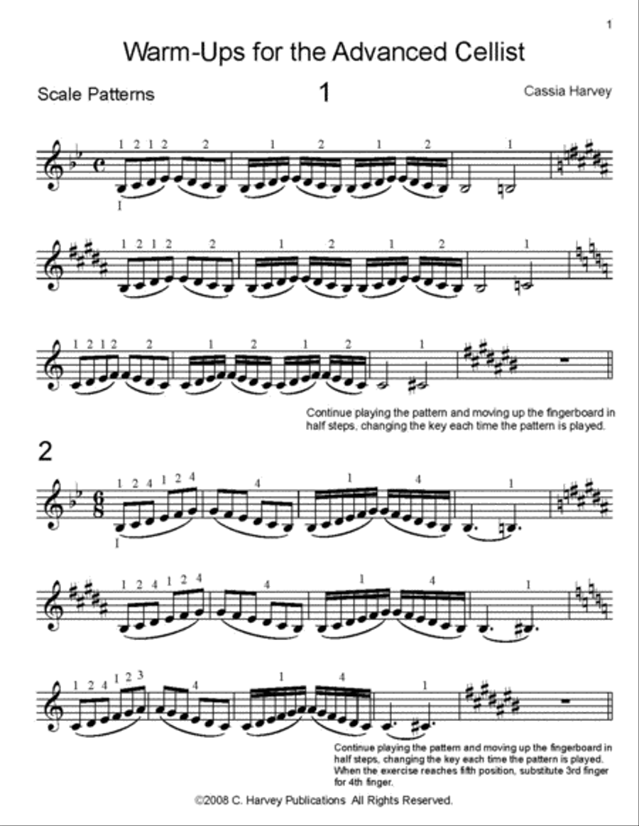Warm-Ups for the Advanced Cellist Cello scores gallery preview page 2