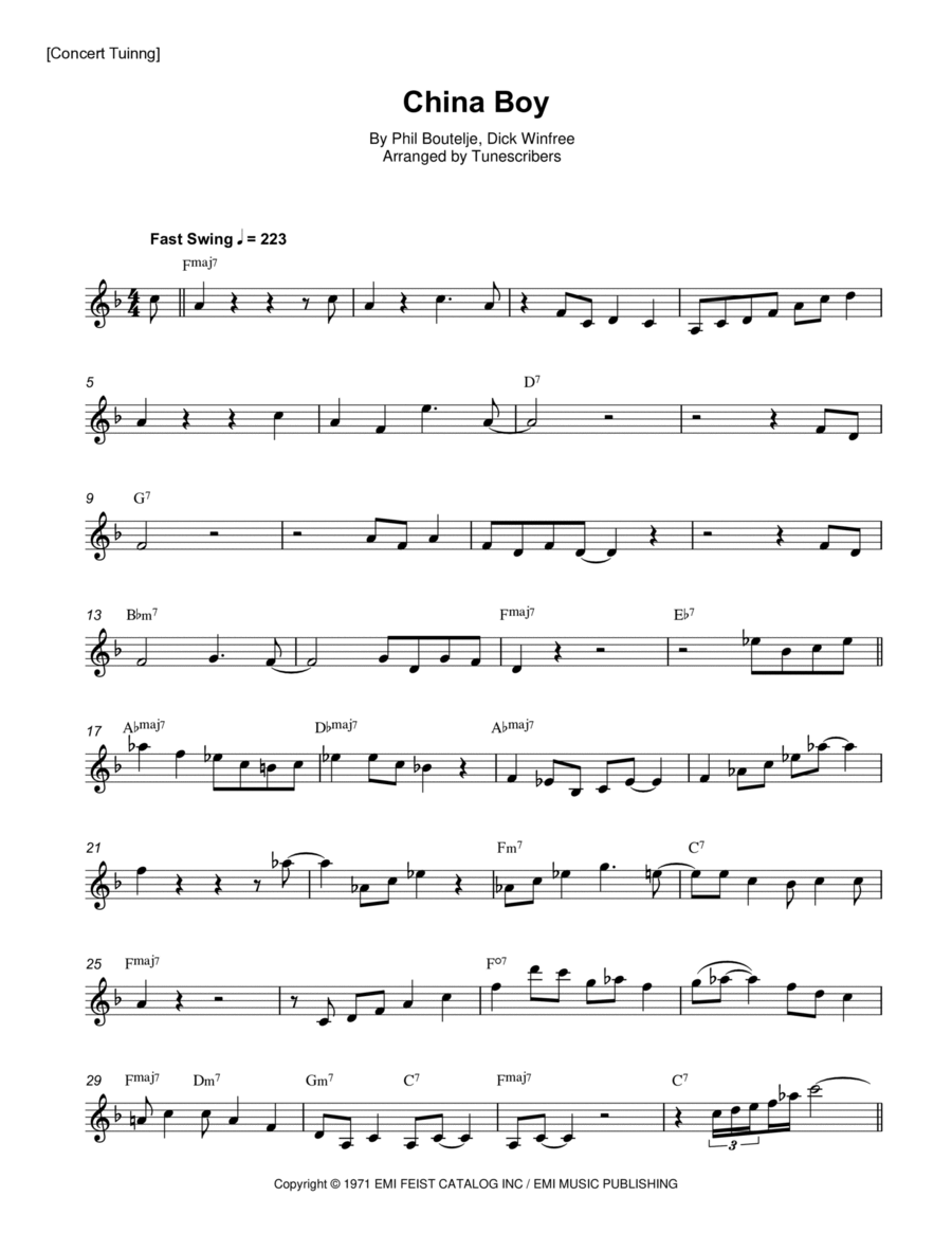 China Boy Clarinet Solo scores gallery preview page 1