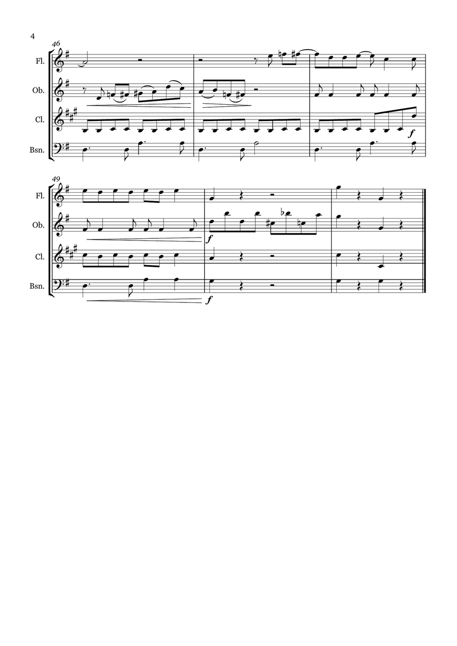 You Never Can Tell Woodwind Quartet scores gallery preview page 4