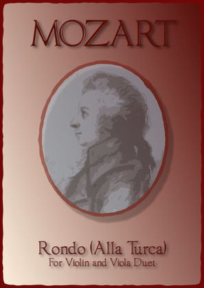 Book cover for Rondo Alla Turca, W A Mozart, Violin and Viola Duet.
