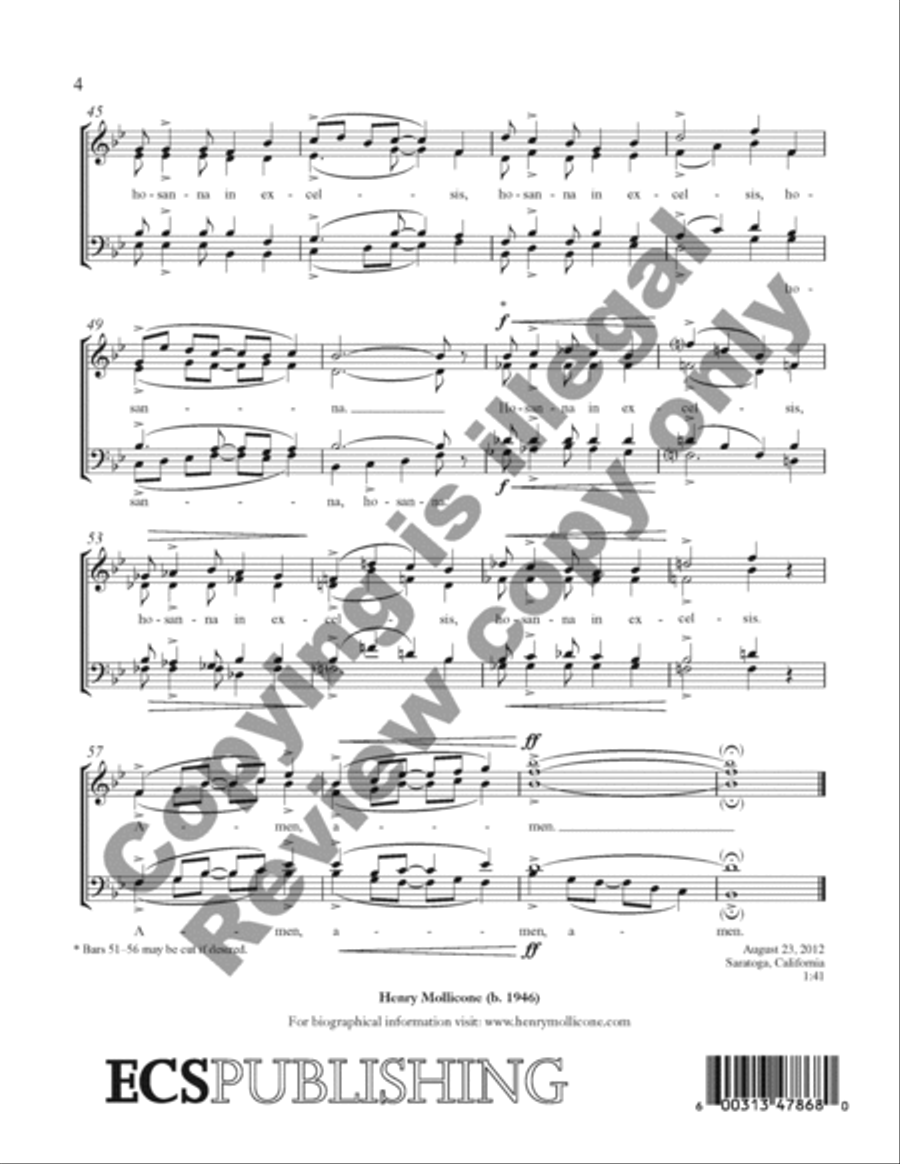 Hosanna 4-Part scores gallery preview page 9