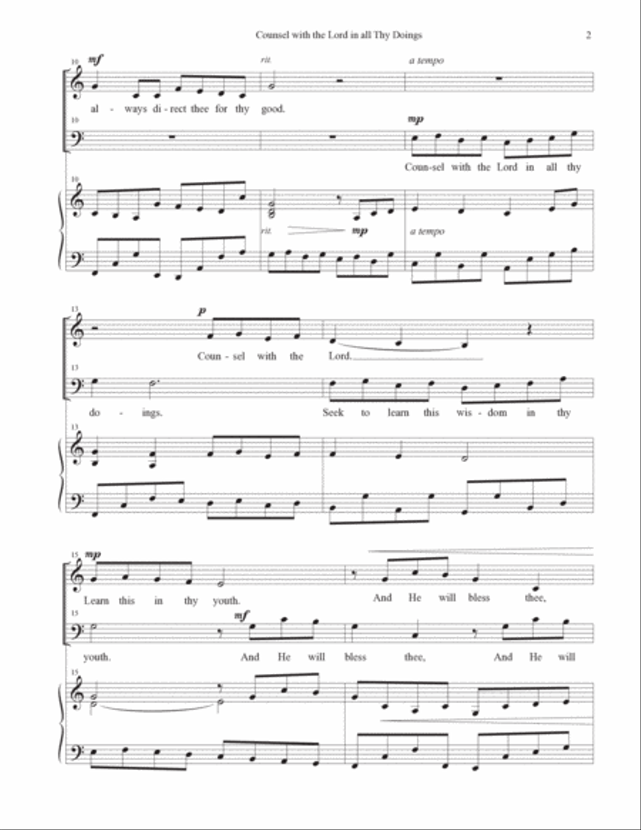 Counsel with the Lord in All Thy Doings - Duet Piano scores gallery preview page 3