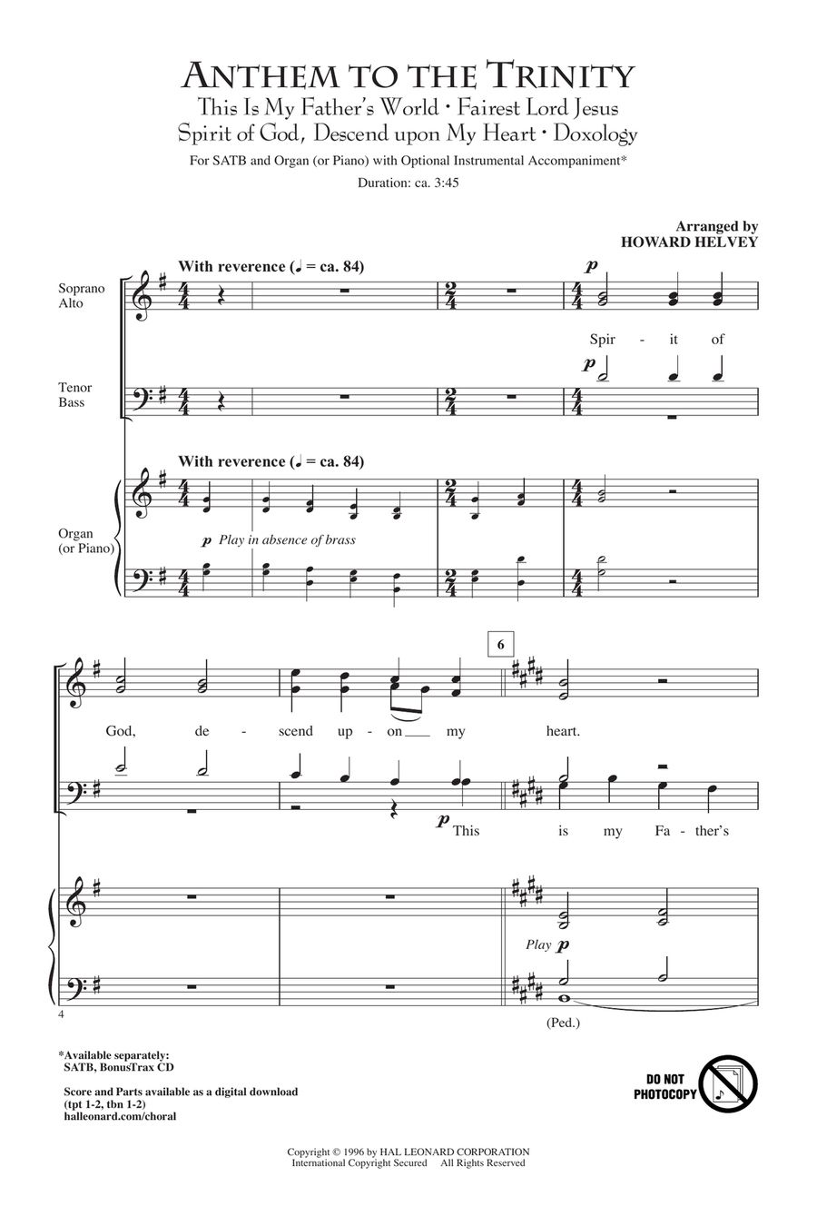 Anthem Of Trinity Anthem Of Trinity 4-Part scores gallery preview page 1