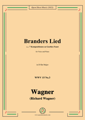 Book cover for R. Wagner-Branders Lied,WWV 15 No.3,in D flat Major,for Voice and Piano