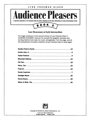 Book cover for Audience Pleasers, Book 2: A Special Collection of 11 Favorite Solos for Piano Students at the Late Elementary to Early Intermediate Levels