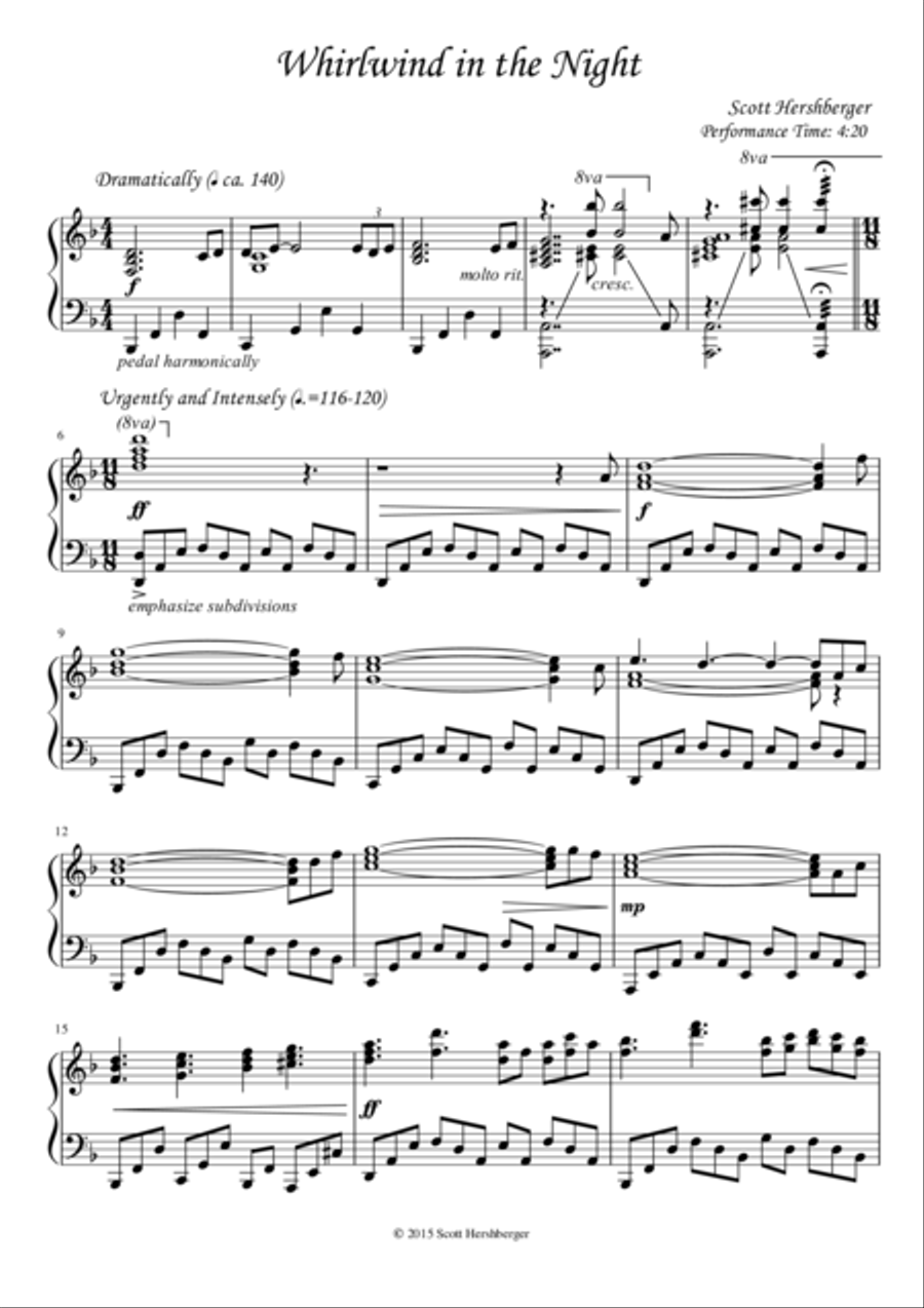 Whirlwind in the Night Piano Solo scores gallery preview page 1