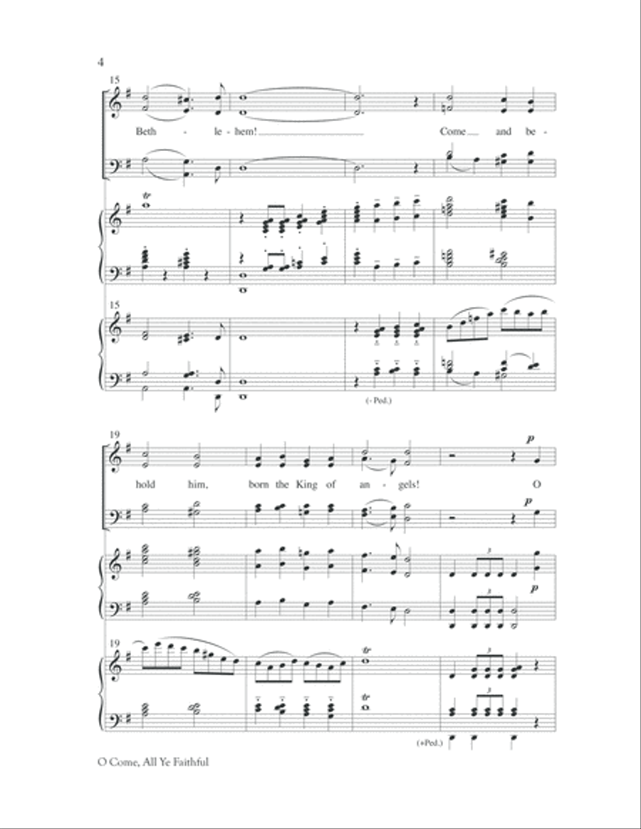 O Come, All Ye Faithful 4-Part scores gallery preview page 5