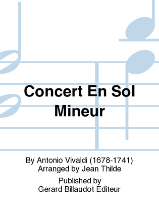 Book cover for Concert En Sol Mineur