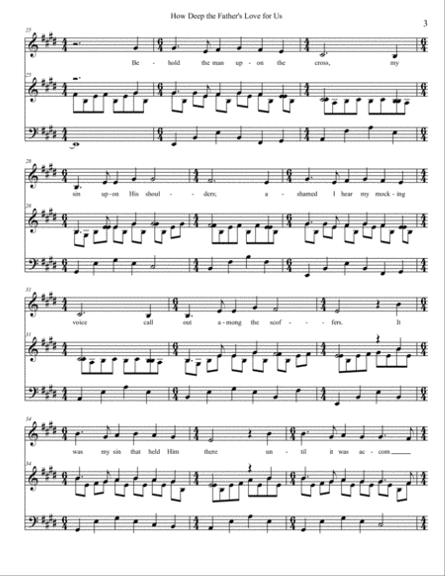 How Deep The Father's Love For Us Voice scores gallery preview page 3