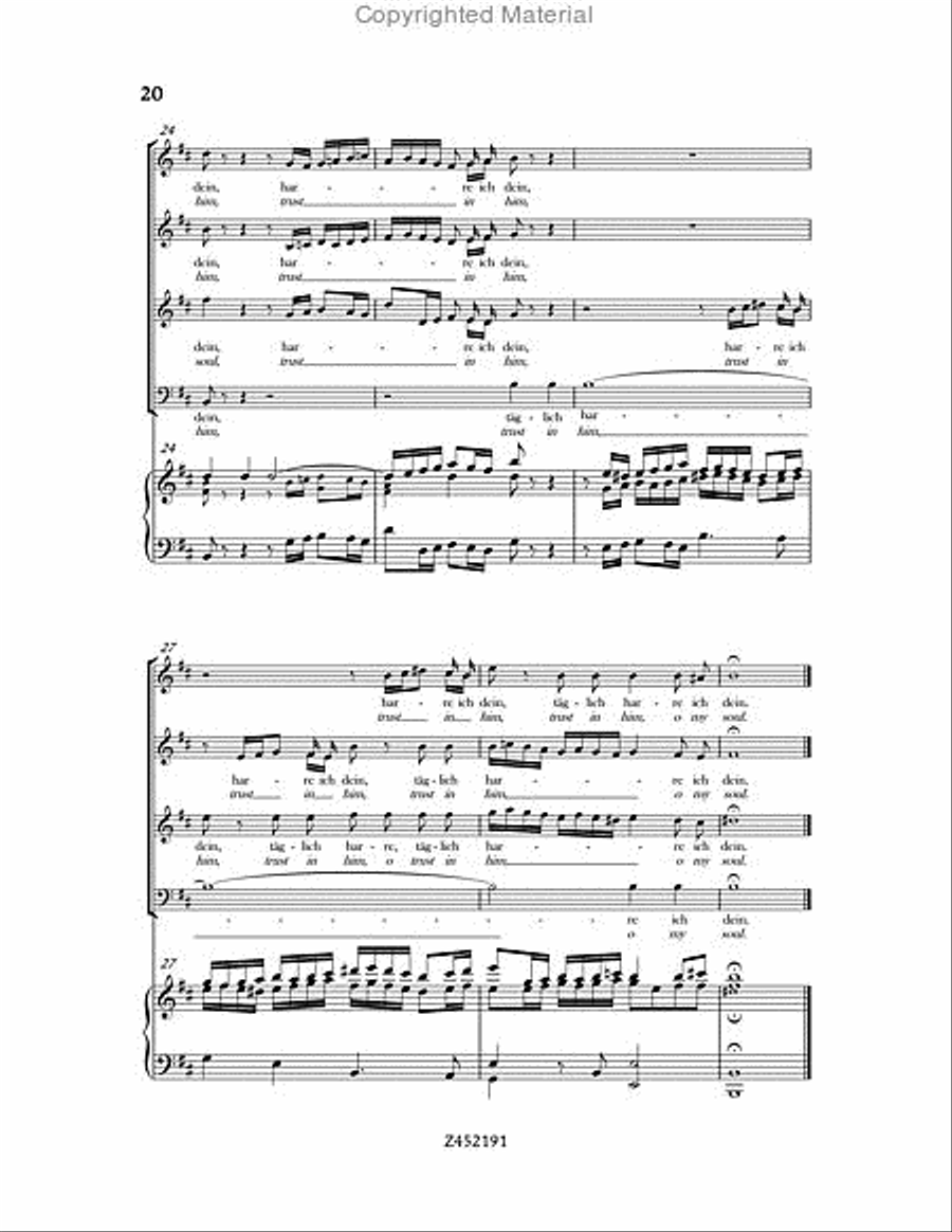 Nach dir, Herr, Verlanget Mich, BWV 150 Choir scores gallery preview page 20
