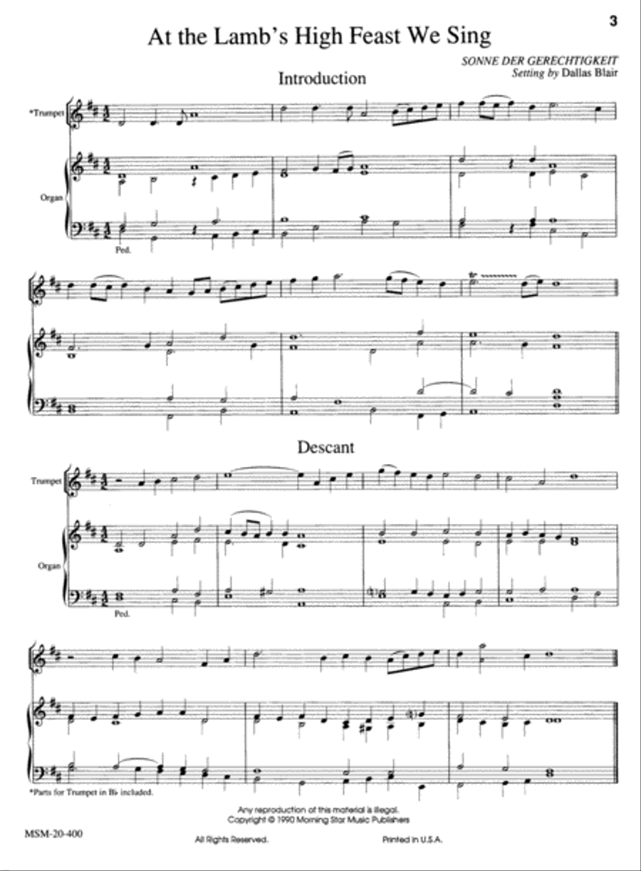 Hymn Introductions and Descants for Trumpet and Organ, Set 1