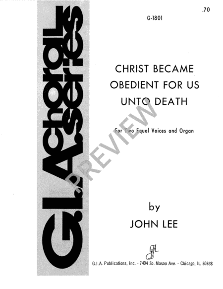 Christ Became Obedient for Us unto Death - Two-part edition